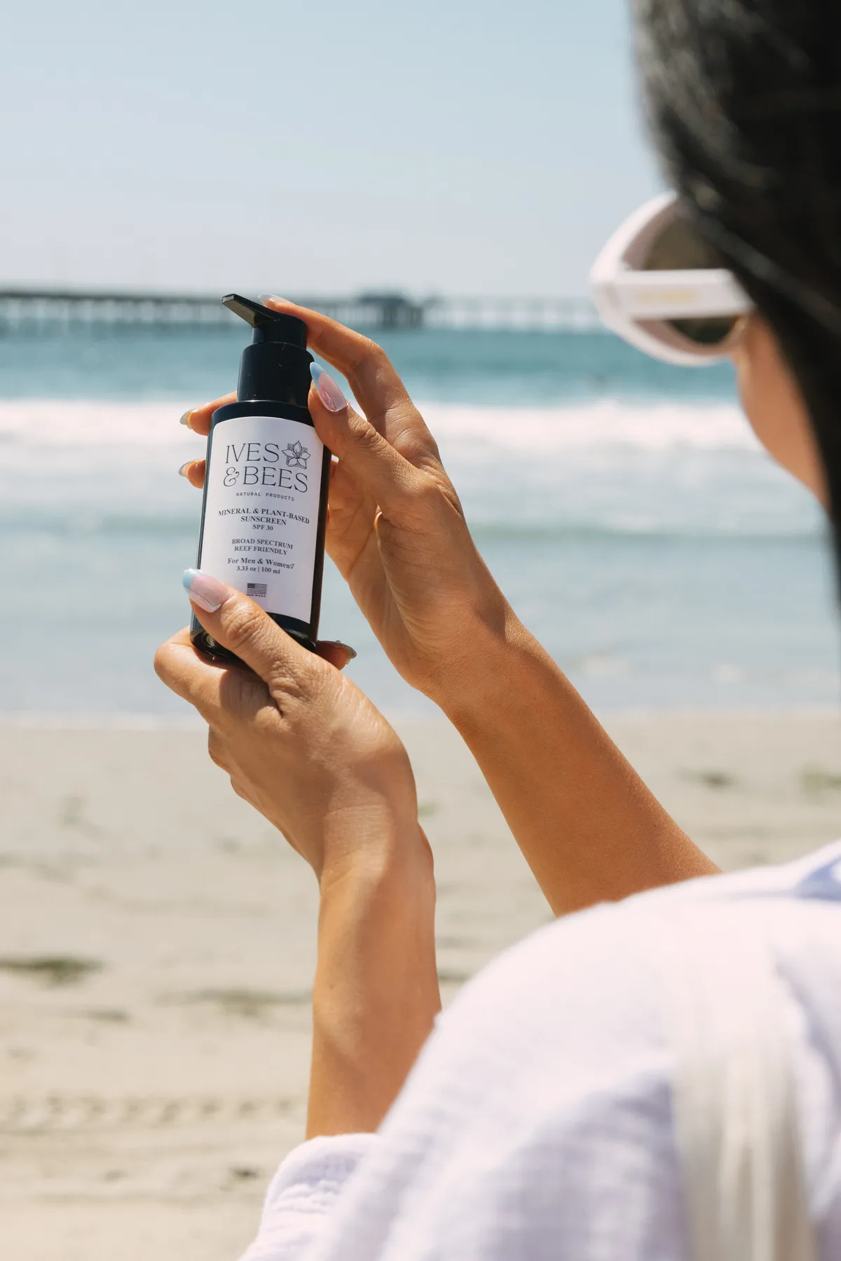 Beauty campaign frame on the beach